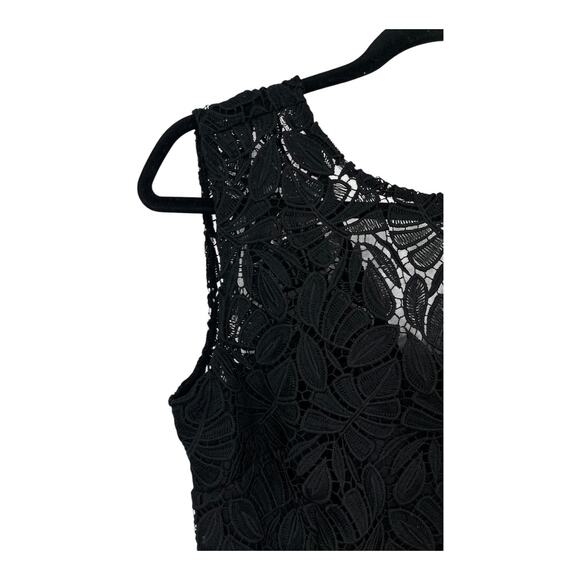 JS Collection dress Theodora Midi sleeveless sheath black size 2 - Picture 3 of 8